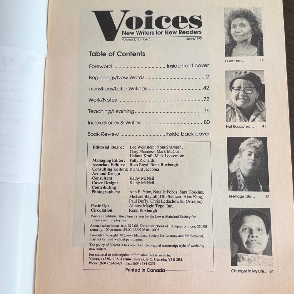 Voices Magazine Spring 1990 - Picture 5 of 9